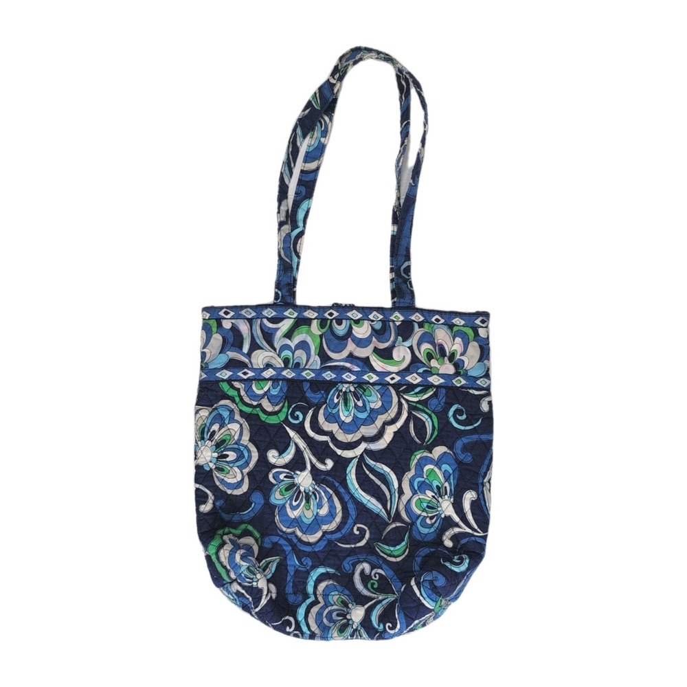 Vera Bradley Mediterranean Blue Purse Tote Bag Medium Toggle Int Pockets Retired - Picture 4 of 6